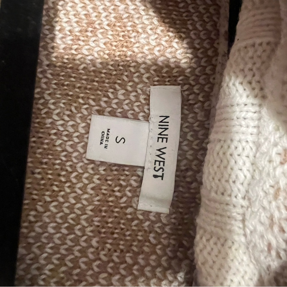 Nine West Leopard 🐆 Print Cream & Tan Cowl-neck Pullover Sweater - Picture 5 of 8
